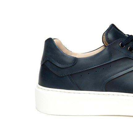 NeroGiardini Sneakers Bassa Uomo in Pelle Blu - MARIO SPATARELLA