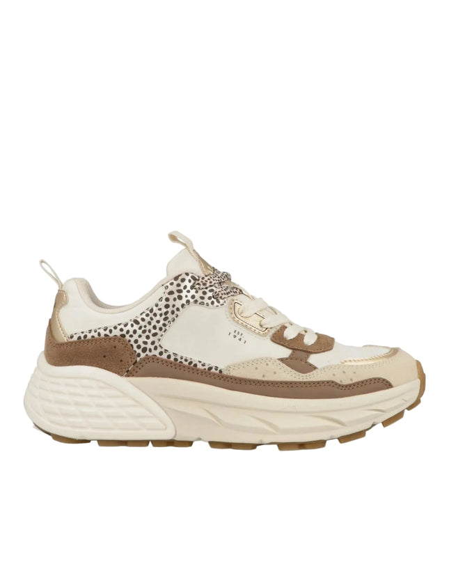 Jeep Sneakers Donna in Camoscio Multicolor Bianco Animalier - MARIO SPATARELLA