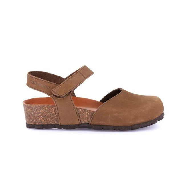 Grunland Sandali Chiusi con Plantare Sughero Bio Donna in Nabuk Marrone SB2412 LEFT MARRONE Grunland 