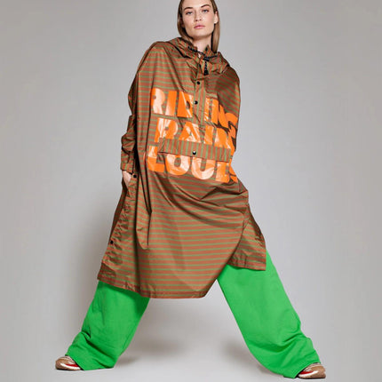 Rainkiss Mantella Antipioggia Poncho Brown Tex Green RAIN PONCHO BRETON BROWN GREEN TEXT RAINKISS 