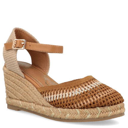 O-Joo Espadrillas Donna con Zeppa in Tessuto Sabbia Multi GERI CROCHET NATURAL O-JOO 