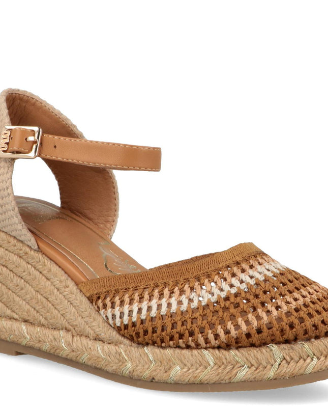 O-Joo Espadrillas Donna con Zeppa in Tessuto Sabbia Multi GERI CROCHET NATURAL O-JOO 
