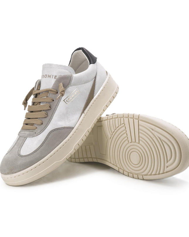Sneakers Vintage Uomo in Pelle Bianca C7P1 ALPHA BOLD WHITE Cromier 