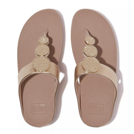 FitFlop Sandali Donna Infradito Beige con Strass HJ1-C22 HALO METALLIC LATTE FitFlop 