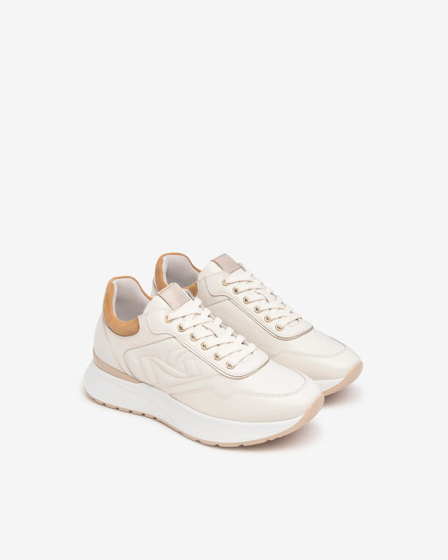 Nero Giardini Sneakers Donna Bassa in Pelle Osso E512884D OSSO 713 Nero Giardini 