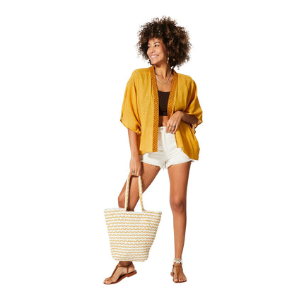 Kimono Estivo Corto Giallo KIMONO ESTIVO MBK5000D La Mano Boho 