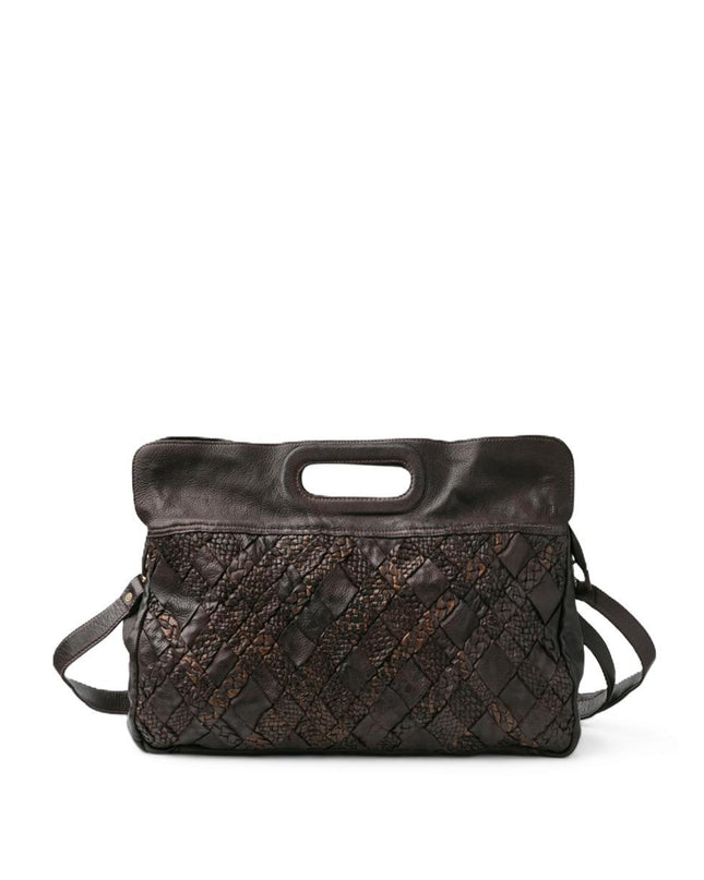 Biba Borsa Cartella Donna con Tracolla in Pelle Marrone KAN1L KANAB DARK BROWN Biba 