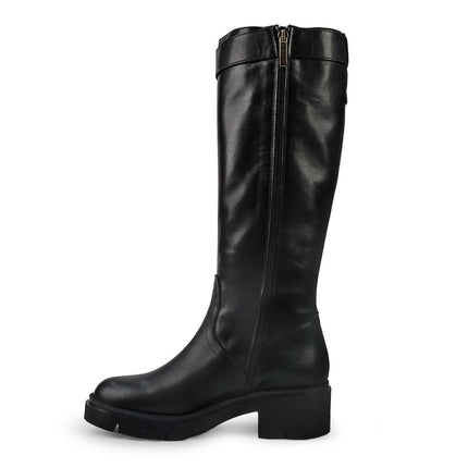 Gianni Crasto Stivale Donna in Pelle Nera con Tacco Medio e Fibbia - MARIO SPATARELLA