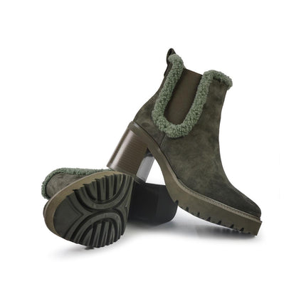 Callaghan Stivaletti Chelsea Donna con Tacco e Plateau in Camoscio Foresta 679969 SING FOREST Callaghan 