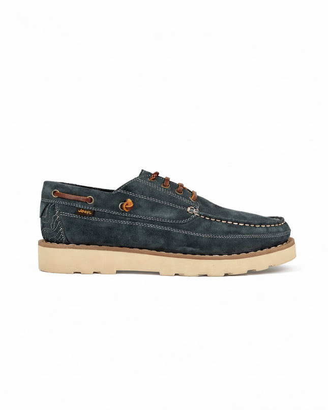 Barca Scarpa Uomo Camoscio Blu HOPI SUEDE NAVY 016 Jeep Footwear 