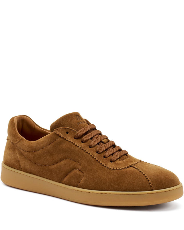 Frau Sneakers Uomo Bassa in Camoscio Cuoio 24D2 TOFFEE Frau 