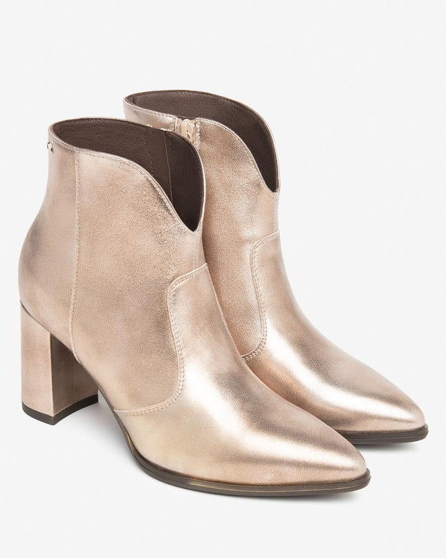 Nero Giardini Stivaletti a Punta Donna in Pelle Laminato Torba - MARIO SPATARELLA