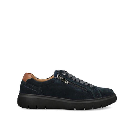 Impronte Sneakers Uomo Lacci e Zip in Camoscio Blu - MARIO SPATARELLA
