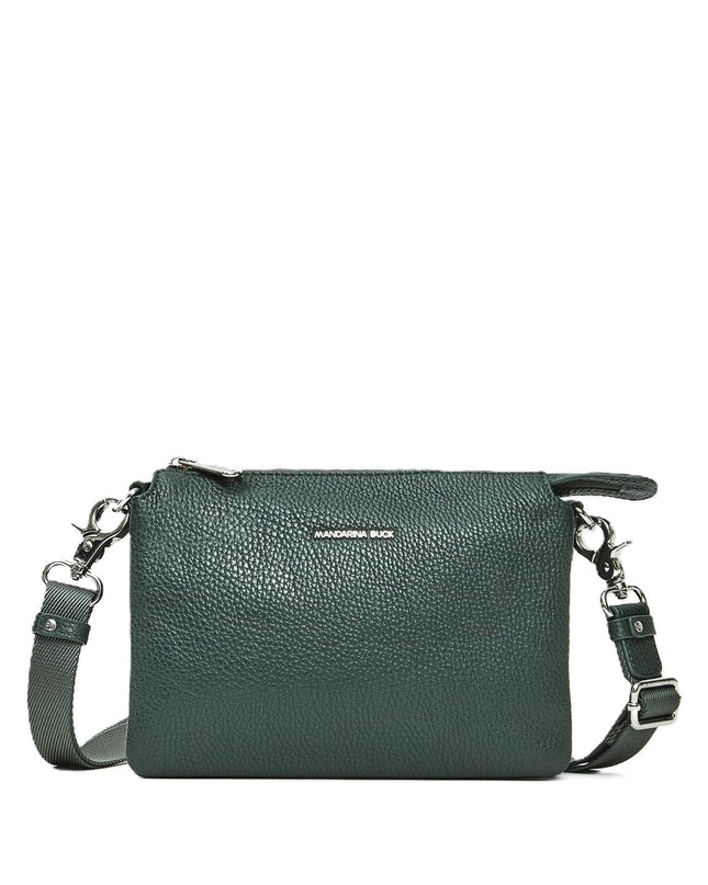 Mandarina Duck Pochette con Tracolla  in Pelle Pine Green FZT12 MELLOW LEATHER PINE GREEN Mandarina Duck 