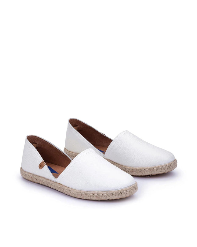 Verbenas Espadrillas Bassa da Donna in Pelle Bianca - MARIO SPATARELLA