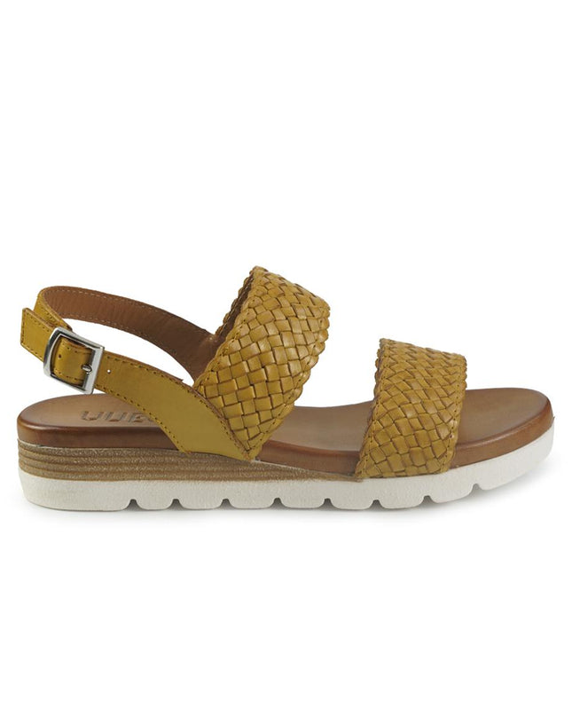 Vueva Sandali Zeppa Bassa Donna in Pelle Gialla WD311R22 YELLOW Vueva 
