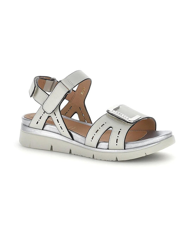 Stonefly Sandalo Basso Donna con Doppio Velcro in Pelle Bianca 223658 ELODY LASER BIRCH Stonefly 