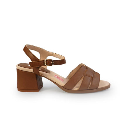 Callaghan Sandali Donna con Tacco in Pelle Camel Cuoio - MARIO SPATARELLA