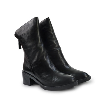 Vueva Stivaletti Donna con Tacco in Pelle Nero Taglio Obliquo WH497H04 OMEGA BLACK Vueva 