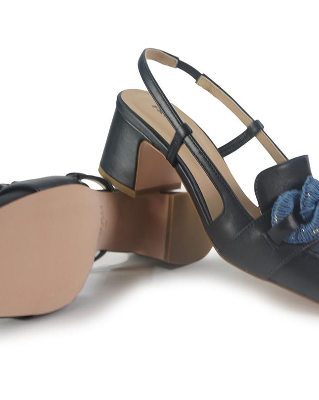 Slingback Pelle Blu 93M4 BLU Frau 