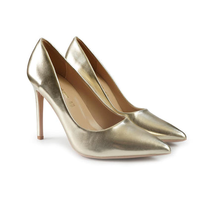 Francesco Milano Decollete Tacco a Spillo in Pelle Platino e41011 GOLD Francesco Milano 