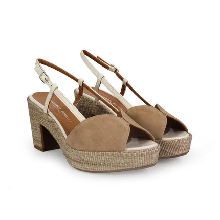 Gianmarco Sorelli Sandalo Donna con Tacco e Plateau in Pelle e Camoscio - MARIO SPATARELLA