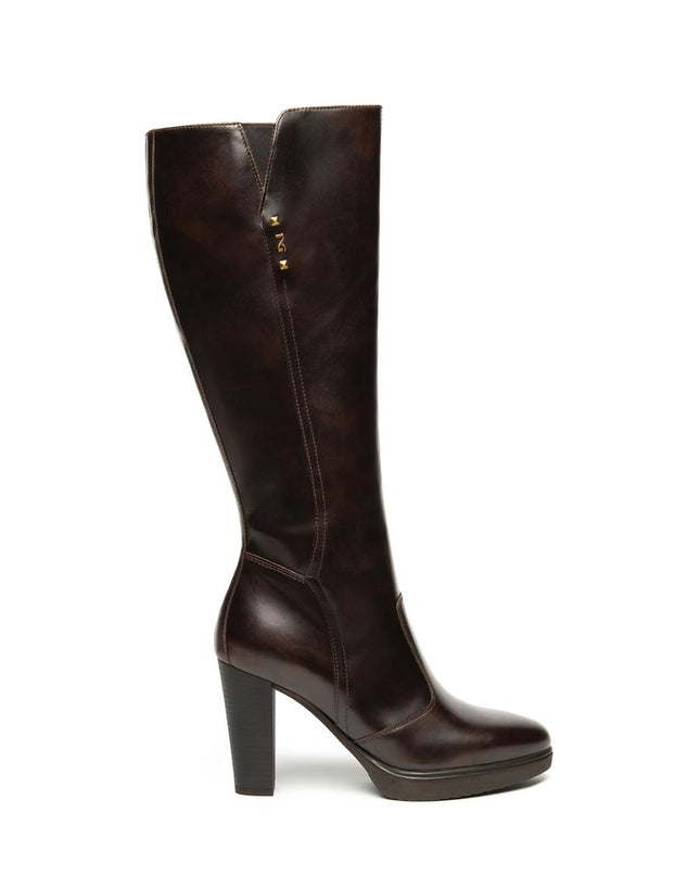 Nero Giardini Stivali Donna con Tacco e Plateau in Pelle Testa di Moro I514611D MORO 300 Nero Giardini 