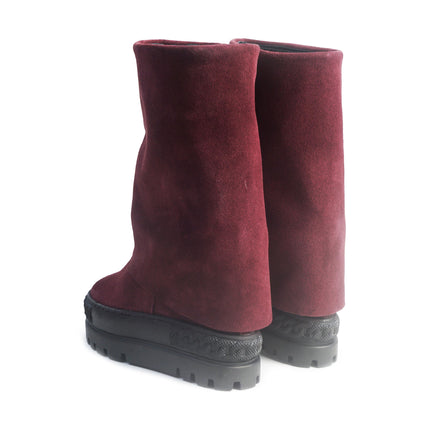 Stivali Zeppa Camoscio Bordò 622 NINA BURGUNDY SUEDE Tsakiris Mallas 