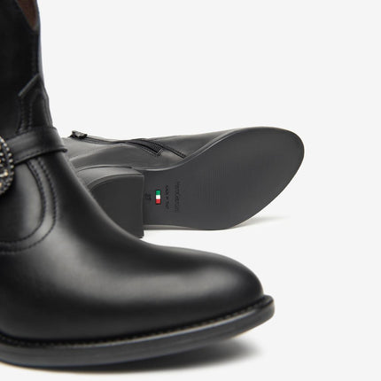 Nero Giardini Stivaletti Texani Camperos con Fibbia in Pelle Nero I513900D NERO 100 Nero Giardini 