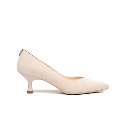 NeroGiardini Decollete basso Tacco a Rocchetto in Camoscio Nude - MARIO SPATARELLA