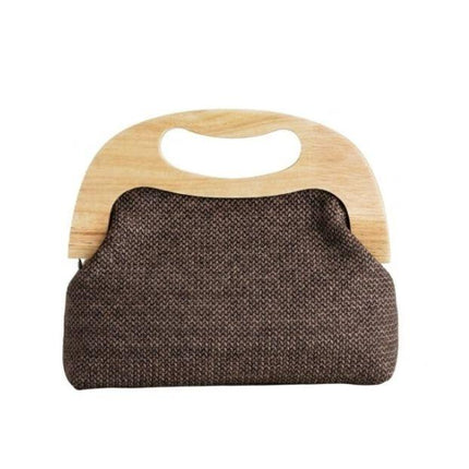 Exe Borsa Clutch Pochette Donna a Mano e Tracolla in Tessuto Marrone - MARIO SPATARELLA