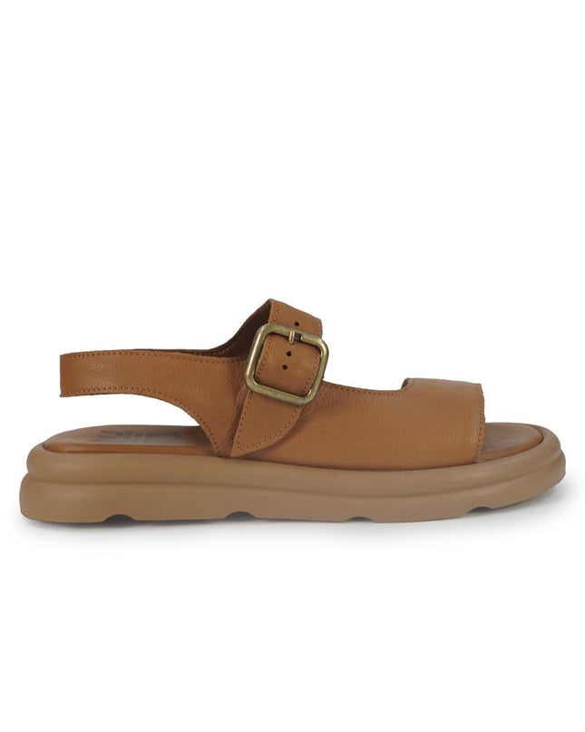 Bueno Sandali Bassi Donna in Pelle Cuoio - MARIO SPATARELLA