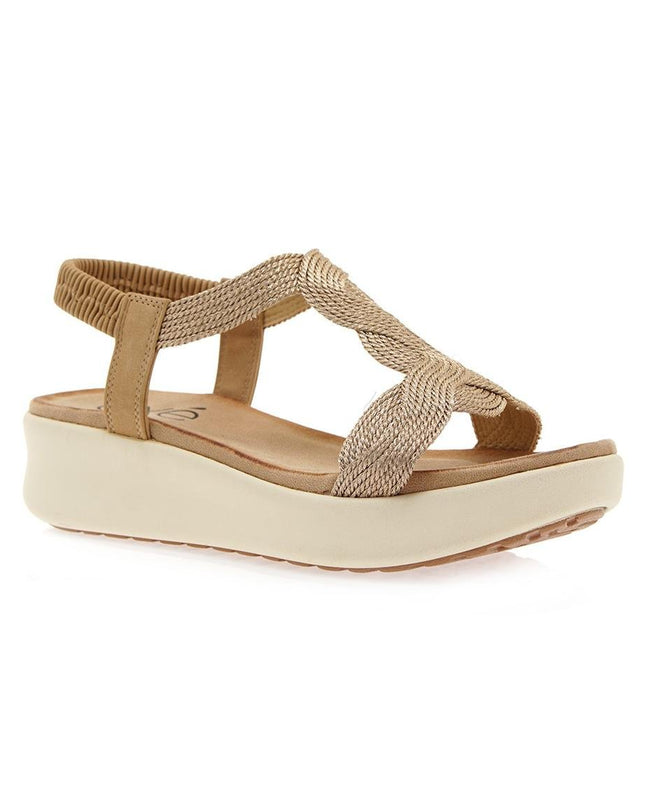 Exe Sandli Confort Donna con Zeppa Laminato Rosa Gold - MARIO SPATARELLA