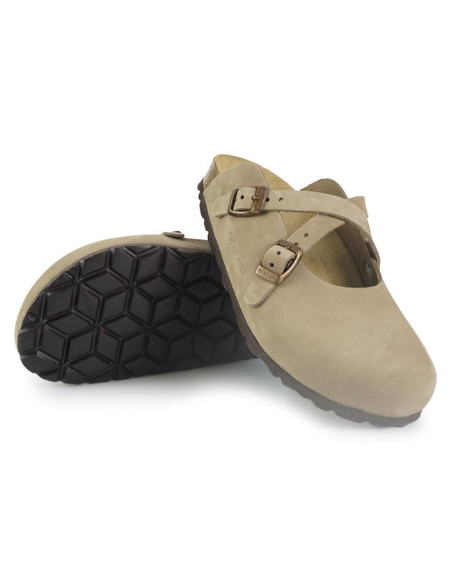 Grunland Sandali Sabot Sughero Pelle Nabuk Kaki - MARIO SPATARELLA