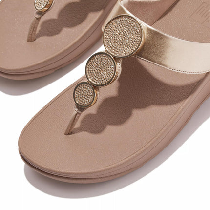 FitFlop Sandali Donna Infradito Beige con Strass HJ1-C22 HALO METALLIC LATTE FitFlop 