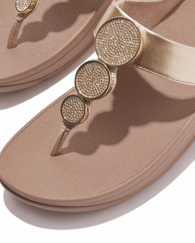FitFlop Sandali Donna Infradito Beige con Strass HJ1-C22 HALO METALLIC LATTE FitFlop 
