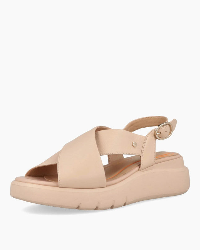 Impronte Sandali Donna con Zeppa in Pelle Nude VENEZIA CROSS NUDE Impronte 