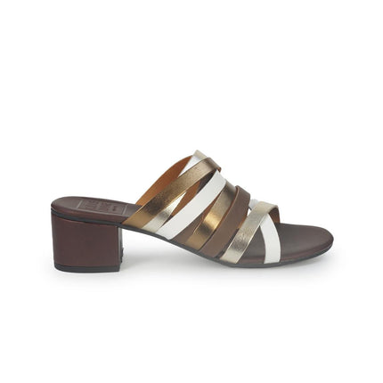 Luis Anne Sandali Sabot Donna in Pelle Testa di Moro Multicolor - MARIO SPATARELLA