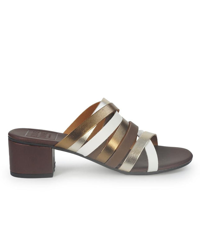 Luis Anne Sandali Sabot Donna in Pelle Testa di Moro Multicolor - MARIO SPATARELLA