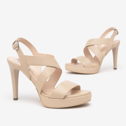 Nero Giardini Sandali Donna con Tacco Alto e Plateau in Pelle Lino - MARIO SPATARELLA