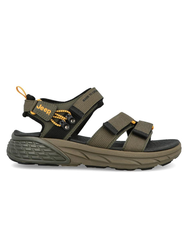 Jeep Sandali Uomo con Doppio Velcro in Tessuto Verde GROOVE SANDAL MILITARY Jeep Footwear 