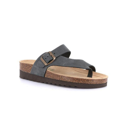 Grunland Sandalo Plantare Infradito Sughero Bio Donna in Nabuk Blu CB0327 HOLA BLUE Grunland 
