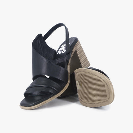 Sandali Donna con Tacco in Pelle Nera Y3705 NERO Bueno 