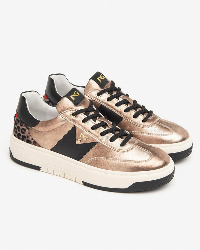 Nero Giardini Sneakers Donna in Pelle Laminata Multicolor Animalier I411647D TORTORA 406 Nero Giardini 
