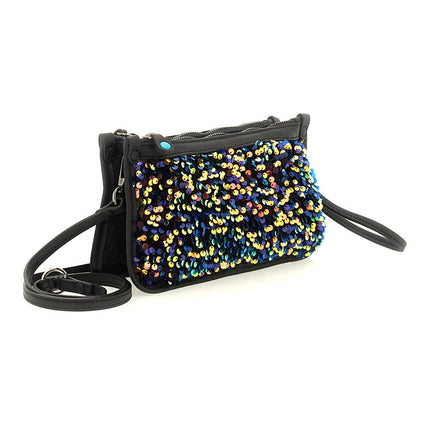 Gabs Borsetta in Pelle e Paillettes Disco Nero con Tracolla BELLA TG S DISCO Gabs 
