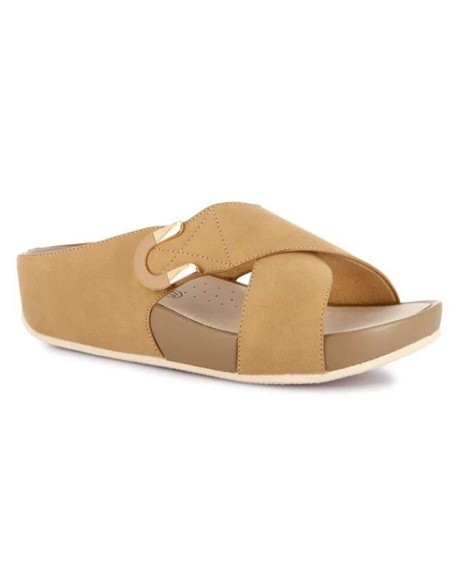 Grunland Sandalo Donna Ciabatta Confort con Velcro in Tessuto Cuoio - MARIO SPATARELLA