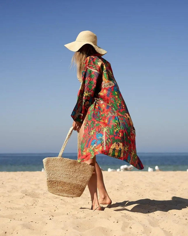Kimono Caftano in Cotone CKR173 FRIDA FABULUS Linen 