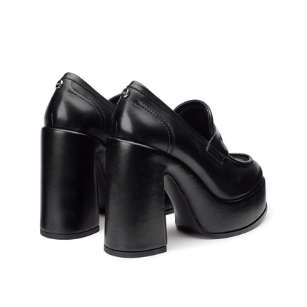 Mocassini Cult Donna con Tacco e Plateau in Pelle Nero - MARIO SPATARELLA