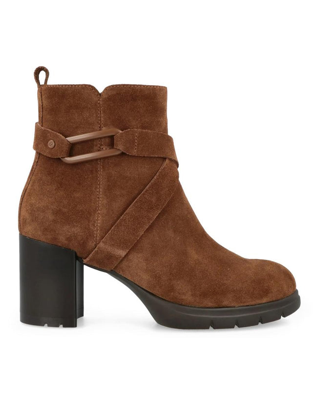 Impronte Stivaletti Donna con Tacco in Camoscio Cognac FENICE BUCKLE COGNAC Impronte 