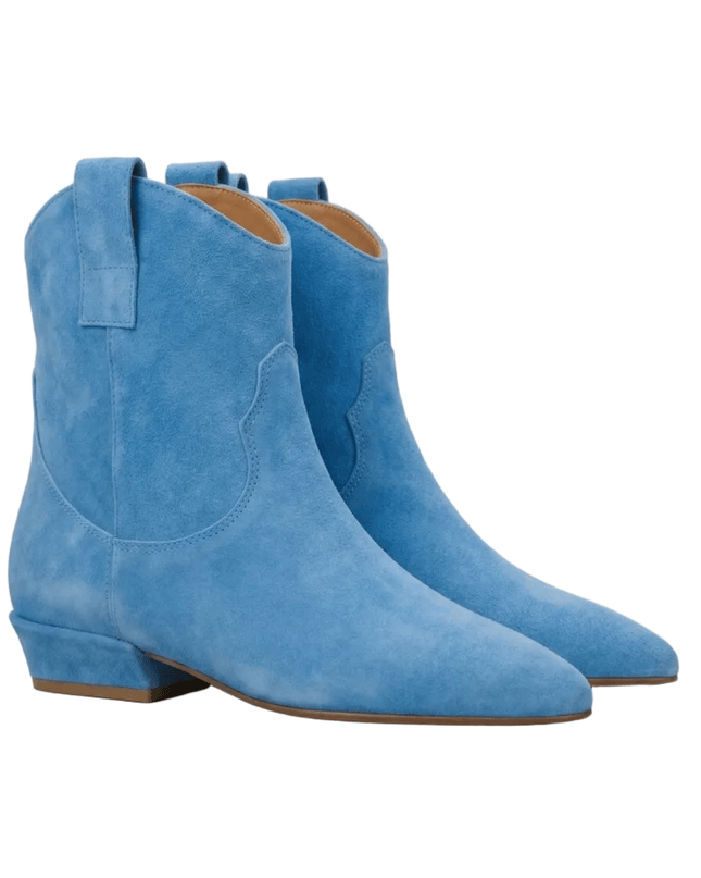 Spatarella Stivaletto Tubolare Donna in Camoscio Cielo - MARIO SPATARELLA